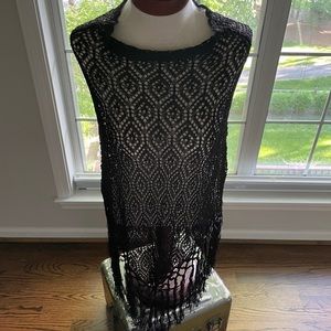 A/X Armani Exchange Rayon Crocheted Poncho size Small.